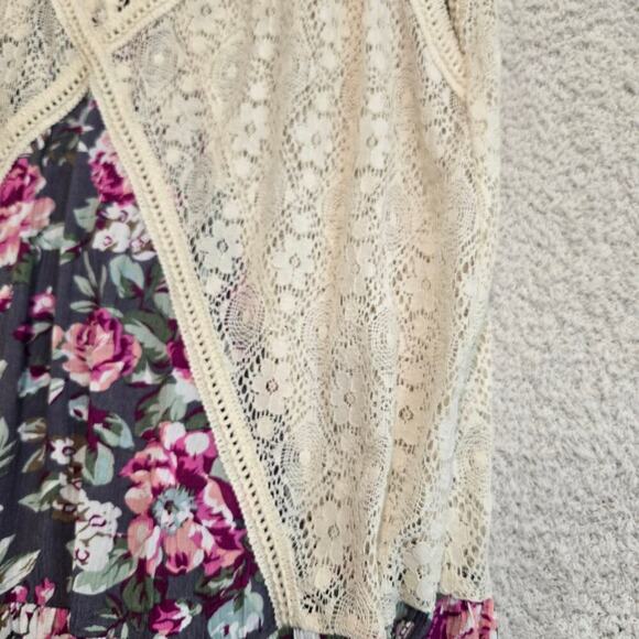 Altar'd State Floral Crochet Lace Sleeveless Dress Sz S Boho Chic Festival - Picture 7 of 12